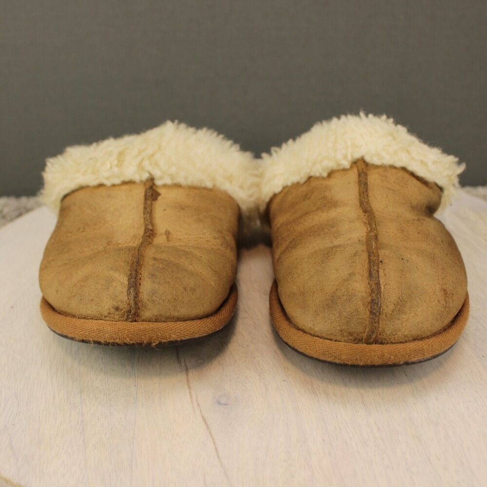 UGG Scuffette II Slippers Womens 6 Chestnut Suede Sheepskin - Picture 3 of 8